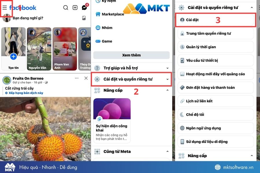 Chọn mục “Cài đặt”