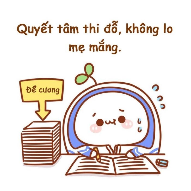 Avatar quyết tâm thi đỗ, nhân vật cute chăm chỉ Avatar quyết tâm thi đỗ, nhân vật cute chăm chỉ