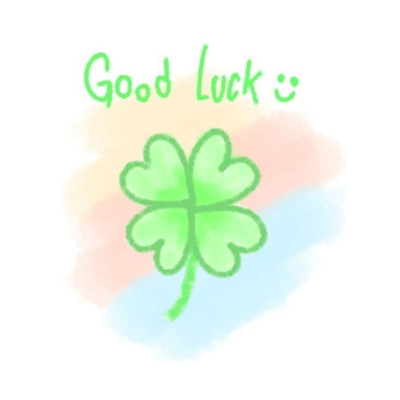 Avatar cỏ 4 lá vẽ tay kèm chữ Good Luck Avatar cỏ 4 lá vẽ tay kèm chữ Good Luck