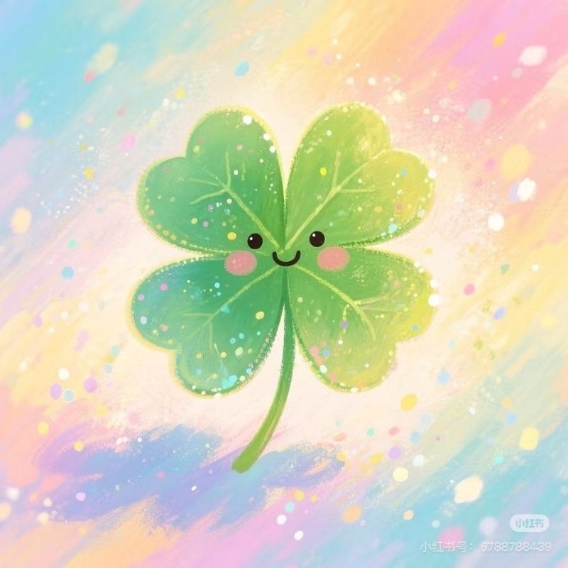 Avatar cỏ 4 lá cute trên nền pastel Avatar cỏ 4 lá cute trên nền pastel