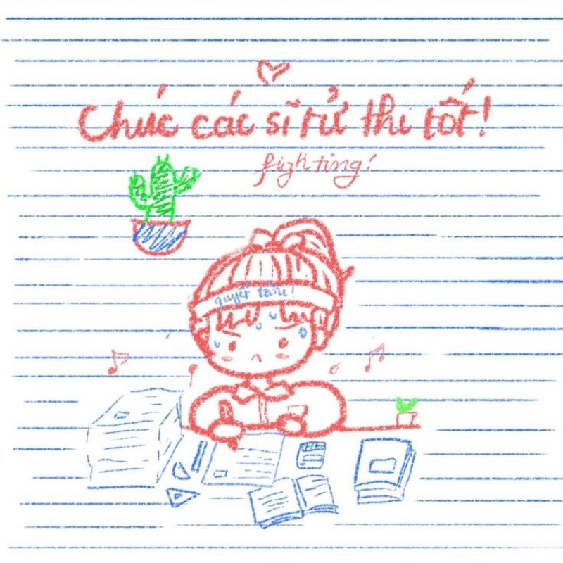 Avatar chúc sĩ tử thi tốt, nét vẽ học trò đáng yêu Avatar chúc sĩ tử thi tốt, nét vẽ học trò đáng yêu