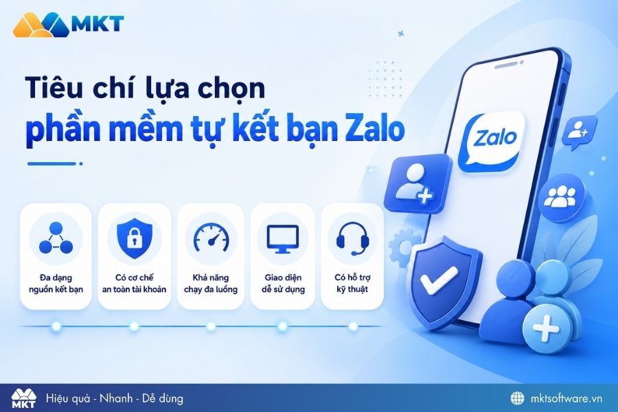 Tiêu chí lựa chọn phần mềm tự kết bạn Zalo