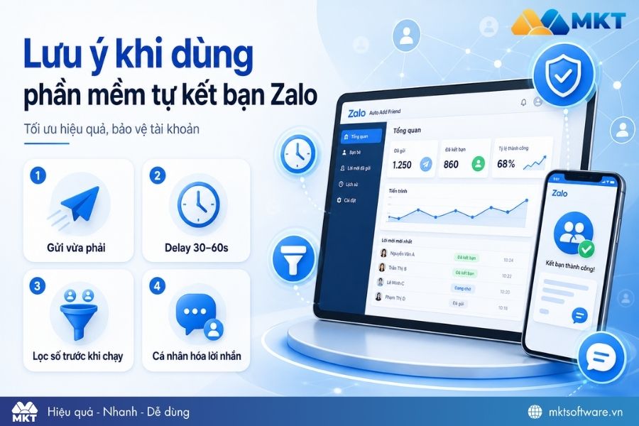 Lưu ý khi sử dụng phần mềm tự kết bạn Zalo