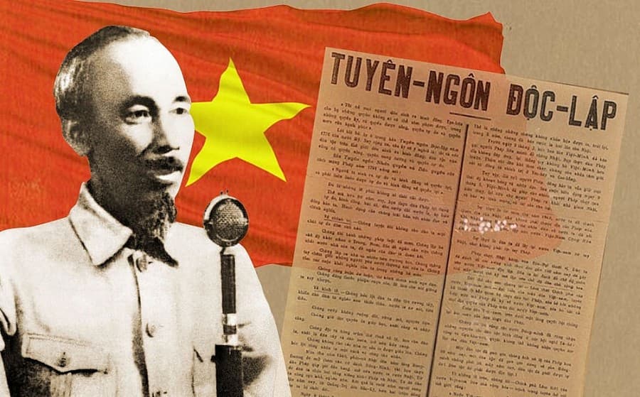 Hình ảnh Bác Hồ và bản Tuyên ngôn Độc lập (Ảnh: hochiminh.vn)