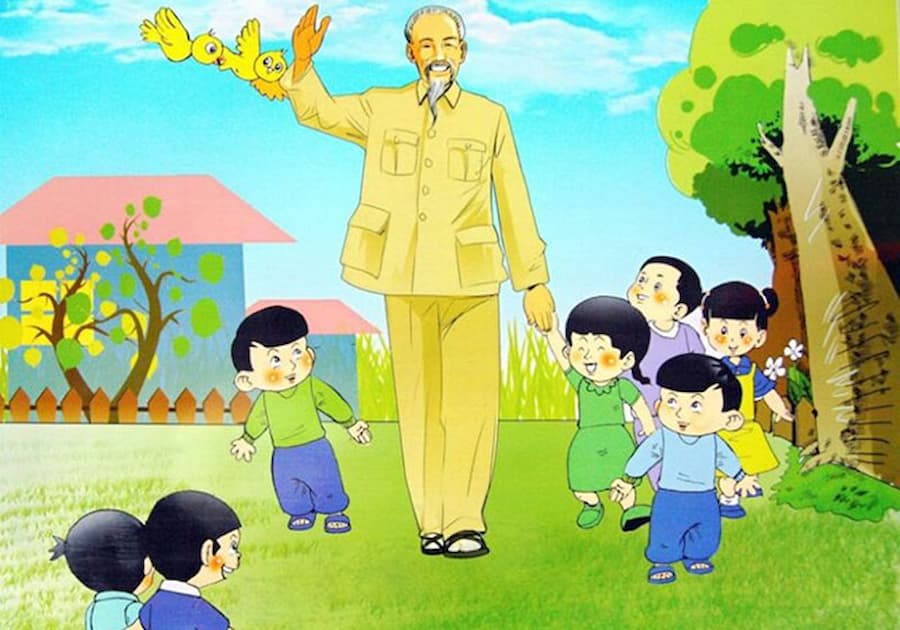 Hình vẽ Bác Hồ với thiếu nhi đẹp (Sưu tầm)