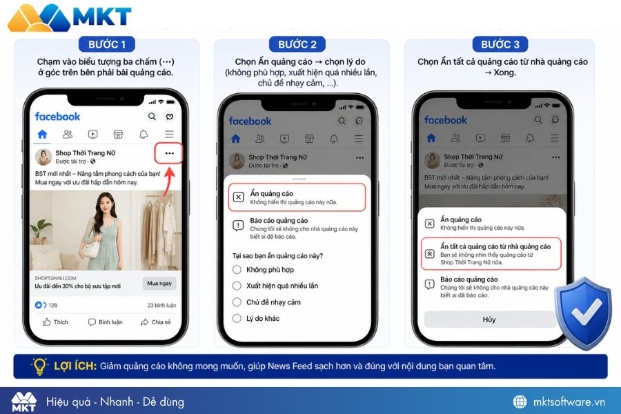 Ẩn toàn bộ quảng cáo Facebook của nhà quảng cáo