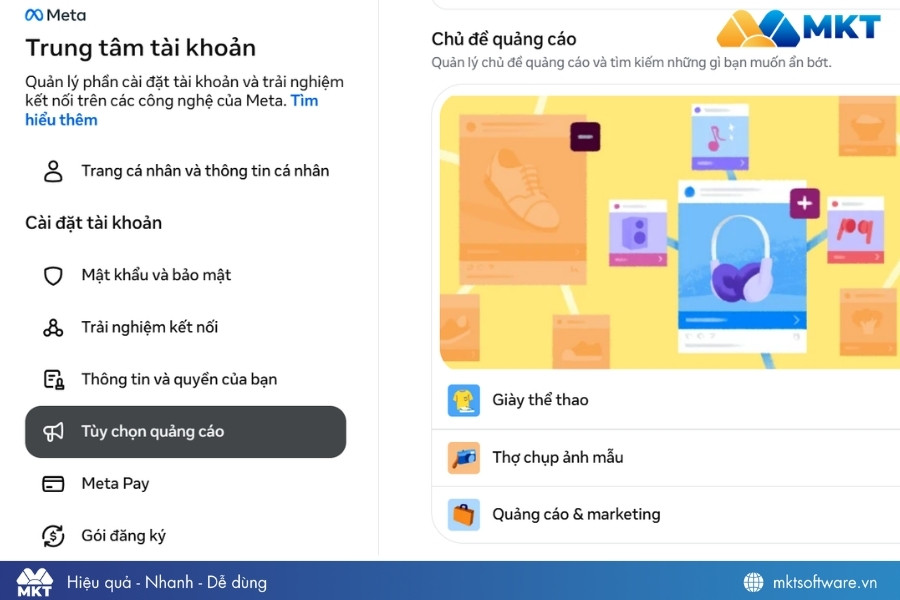 Cài đặt tùy chọn quảng cáo Facebook