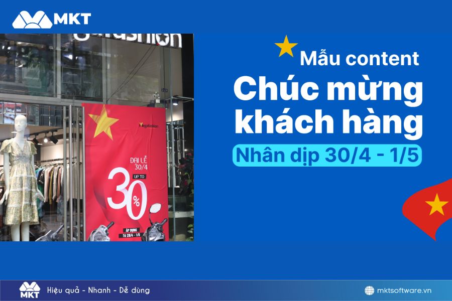 Mẫu content chương trình khuyến mãi hấp dẫn dịp 30/4 cho ngành thời trang