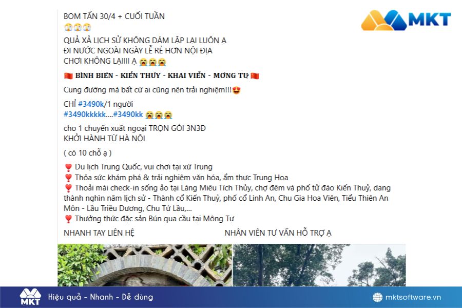 Mẫu content khuyến mãi cho ngành du lịch