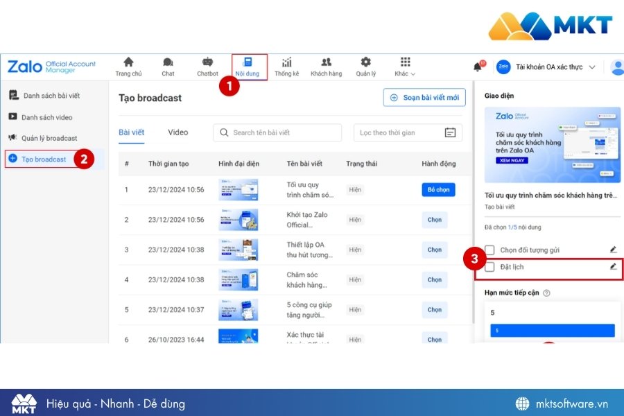 Hẹn giờ gửi tin nhắn Zalo trên máy tính bằng Zalo OA