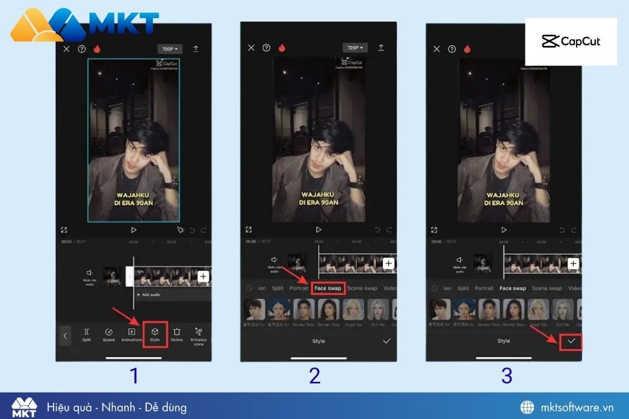 Sử dụng tính năng Face Swap trên Capcut