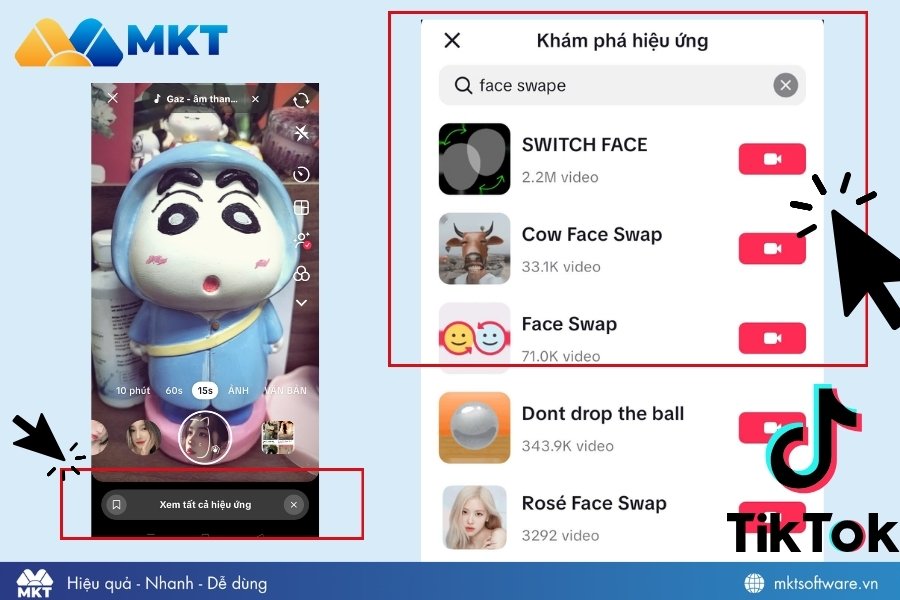 Ghép mặt vào video trên TikTok bằng hiệu ứng TikTok