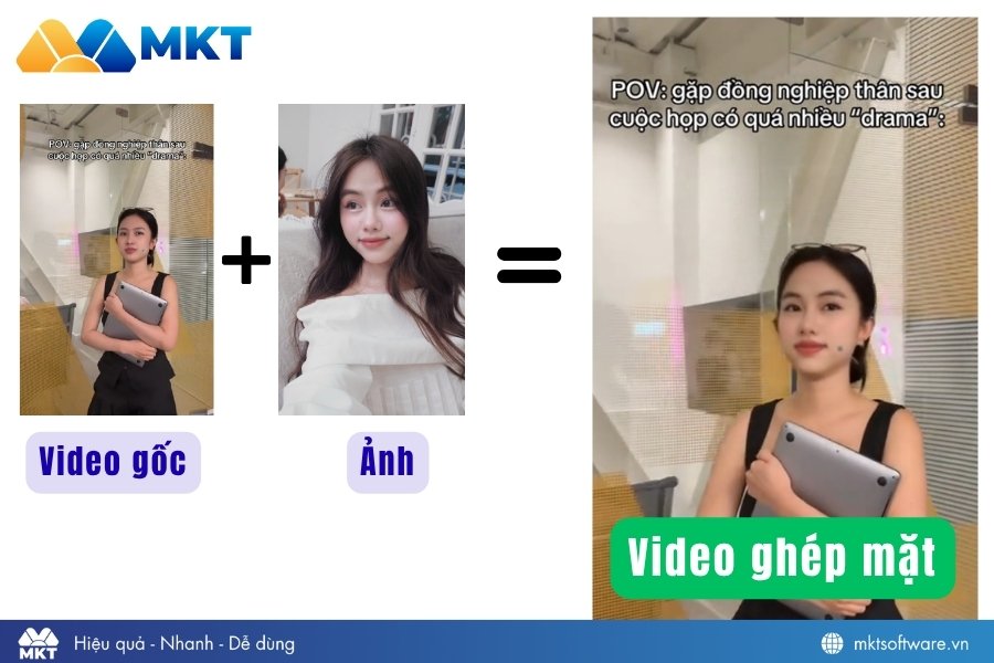 : Nhấn Generate để app ghép mặt vào vide