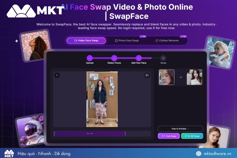 Thêm gương mặt để ghép vào video gốc