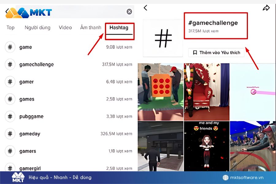 Sử dụng những hashtag lên xu hướng TikTok hiện nay