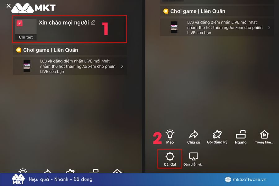 Thiết lập Livestream