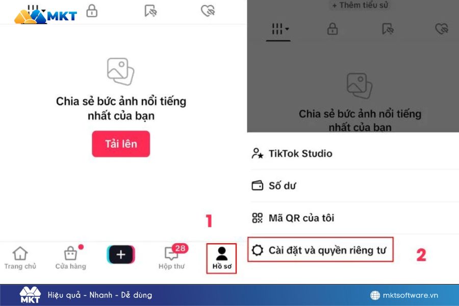 Cài đặt quyền riêng tư - Cách mở live TikTok khi chưa đủ follow