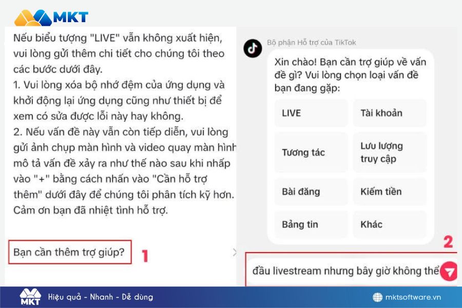 Nhấn gửi và chờ phản hồi - Cách live trên TikTok khi chưa đủ điều kiện 1000 follower