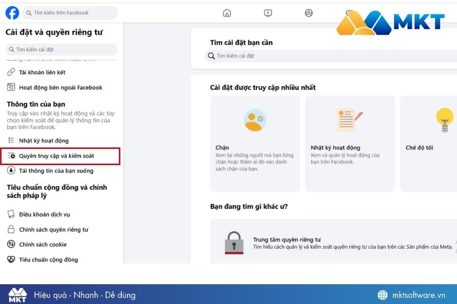 Chọn quyền truy cập và kiểm soát