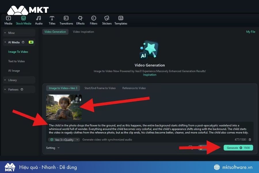 Prompt tạo video Before - After