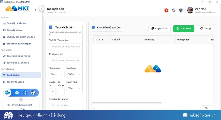 Tạo kịch bản video marketing nhanh chóng với Phần mềm Video AI