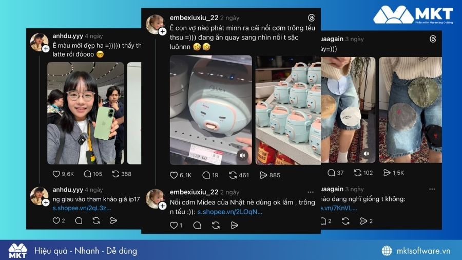 Làm affiliate Shopee trên Threads để kiếm hoa hồng