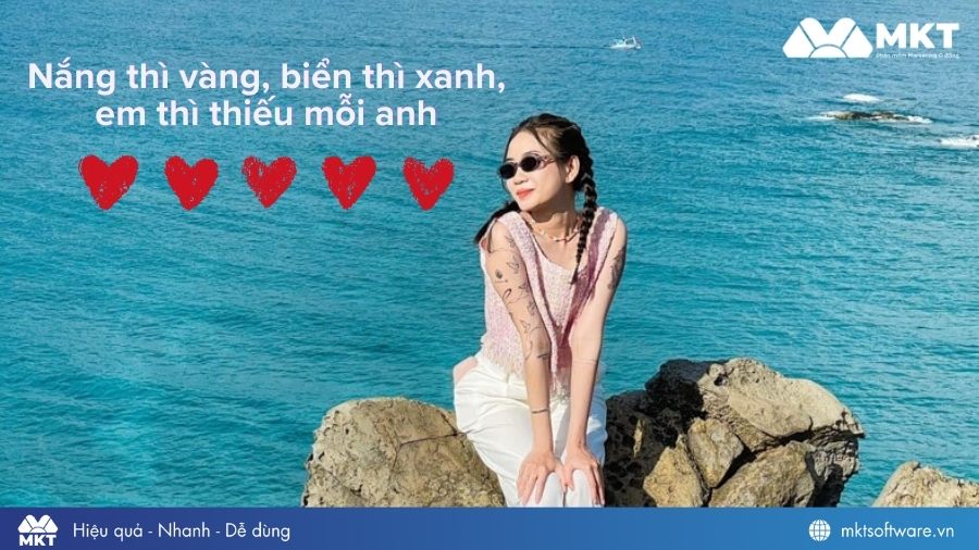 STT du lịch biển hài hước, thả thính đáng yêu