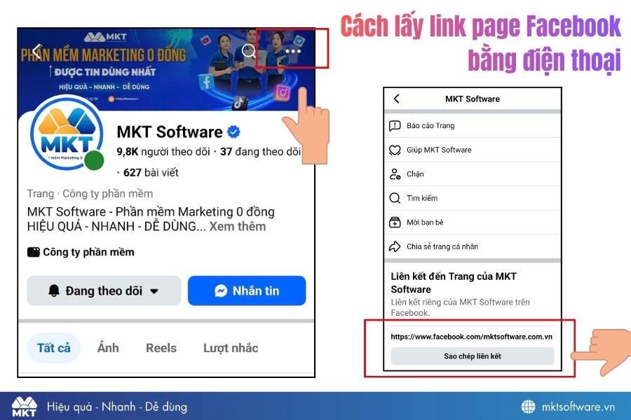 Cách lấy link fanpage Facebook trên điện thoại