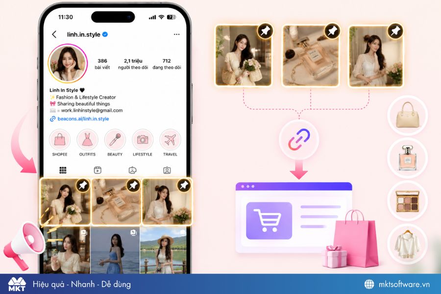Ghim bài viết để điều hướng người theo dõi đến link Affiliate Ghim bài viết để điều hướng người theo dõi đến link Affiliate