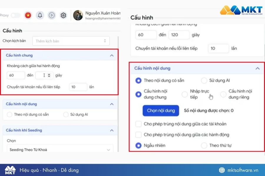 Thiết lập Cấu hình chung và Cấu hình nội dung Thiết lập Cấu hình chung và Cấu hình nội dung
