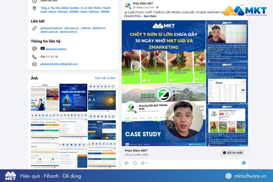 Content case study trên fanpage Phần mềm MKT
