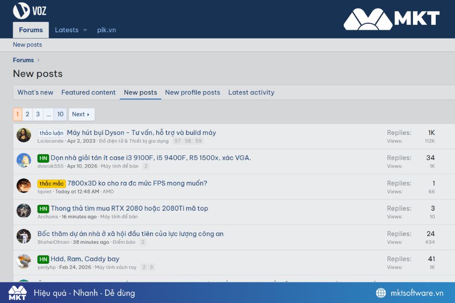 Voz là một trong những forum lớn nhất tại Việt Nam