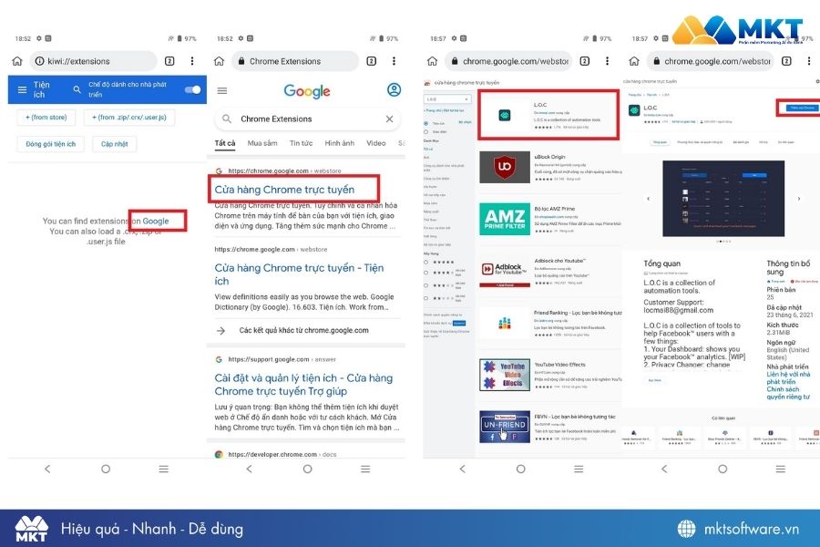 Thêm tiện ích L.O.C vào Chrome