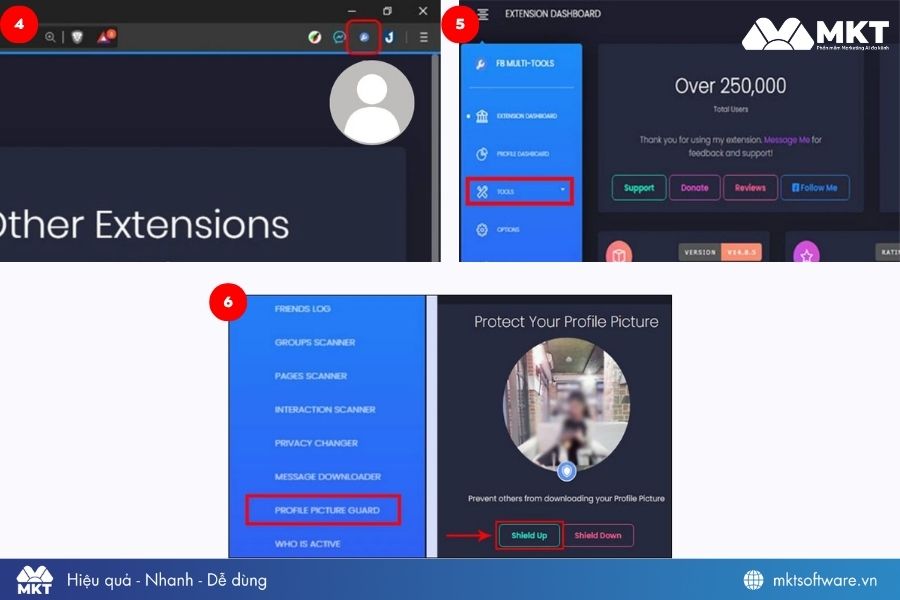 Cài đặt và kiêm tra khiên bảo vật avatar Facebook