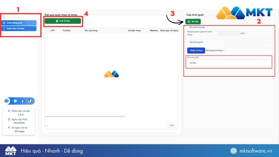 Các bước quét data khách hàng bằng phần mềm MKT Maps