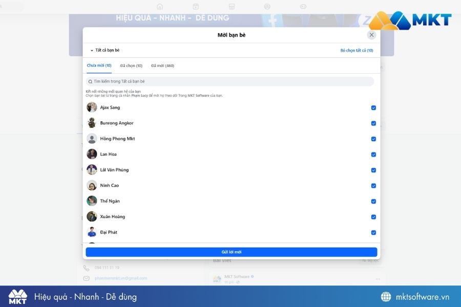 Mời bạn bè tương tác với page