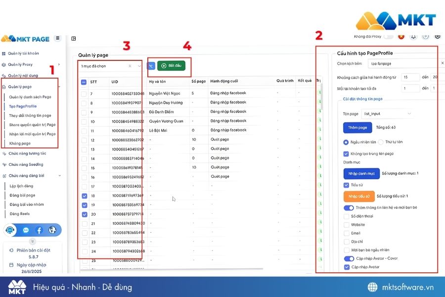 Các bước tạo fanpage bán hàng trên Facebook bằng MKT Page