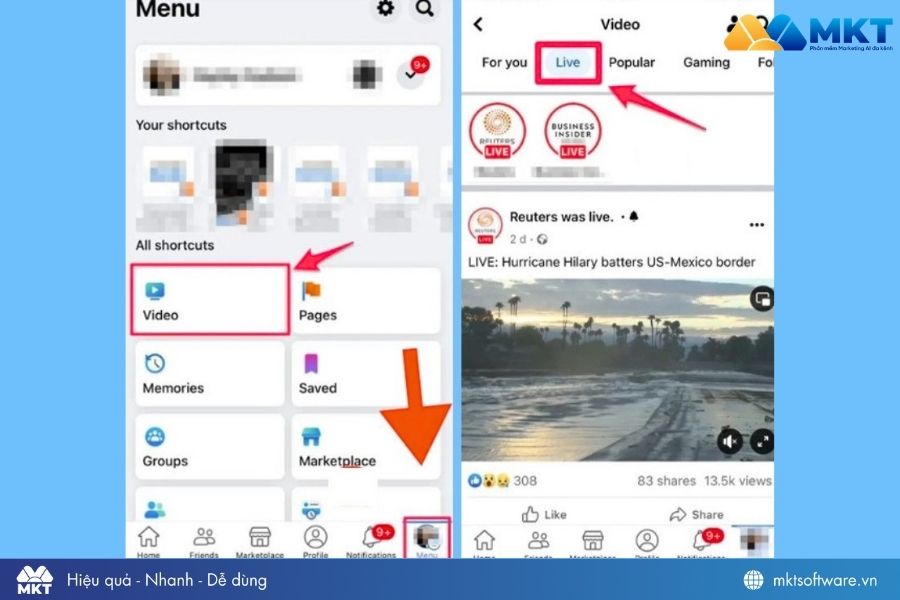 Cách xem live stream trên Facebook bằng điện thoại