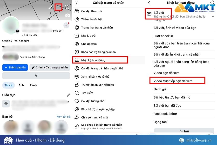 Cách xem lại livestream đã xem bằng nhật ký hoạt động