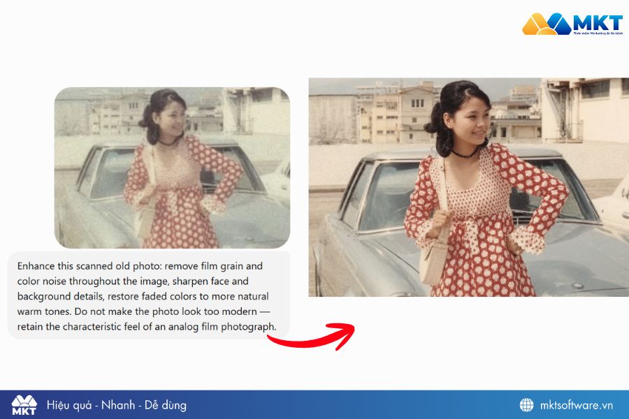 Prompt tăng chất lượng ảnh cũ