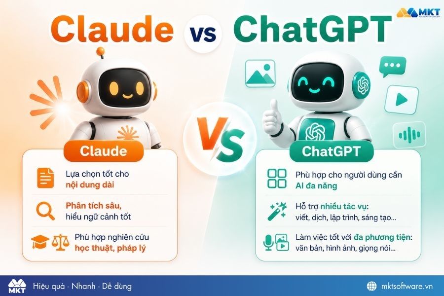 So sánh Claude vs ChatGPT