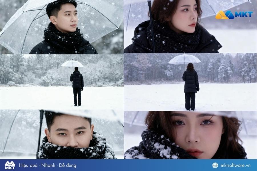 Câu lệnh ChatGPT tạo ảnh tuyết rơi