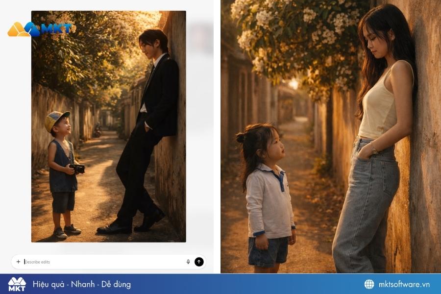 Câu lệnh cho ChatGPT ghép ảnh hồi nhỏ