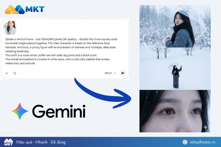 Câu lệnh tạo ảnh trên Gemini tuyết rơi Câu lệnh tạo ảnh trên Gemini tuyết rơi