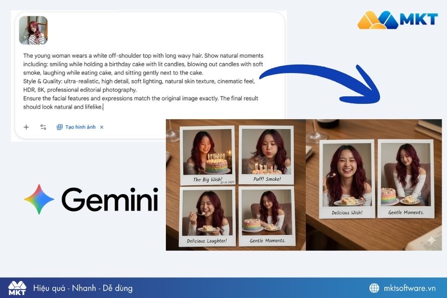 Câu lệnh Gemini tạo ảnh sinh nhật cho nữ Câu lệnh Gemini tạo ảnh sinh nhật cho nữ