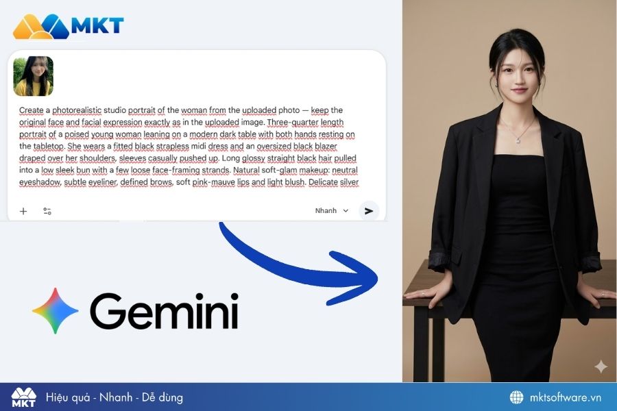 Câu lệnh Gemini tạo ảnh chân dung nữ Câu lệnh Gemini tạo ảnh chân dung nữ