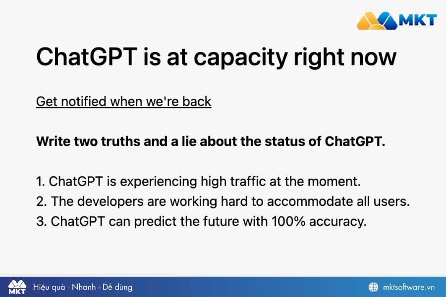 Lỗi ChatGPT is at capacity right now Lỗi ChatGPT is at capacity right now