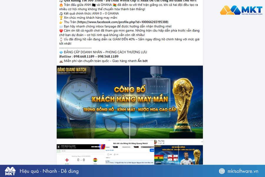 Mini game của shop bán đồng hồ