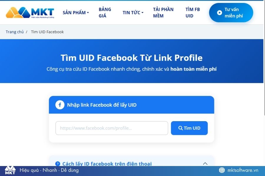 Website lấy UID Facebook