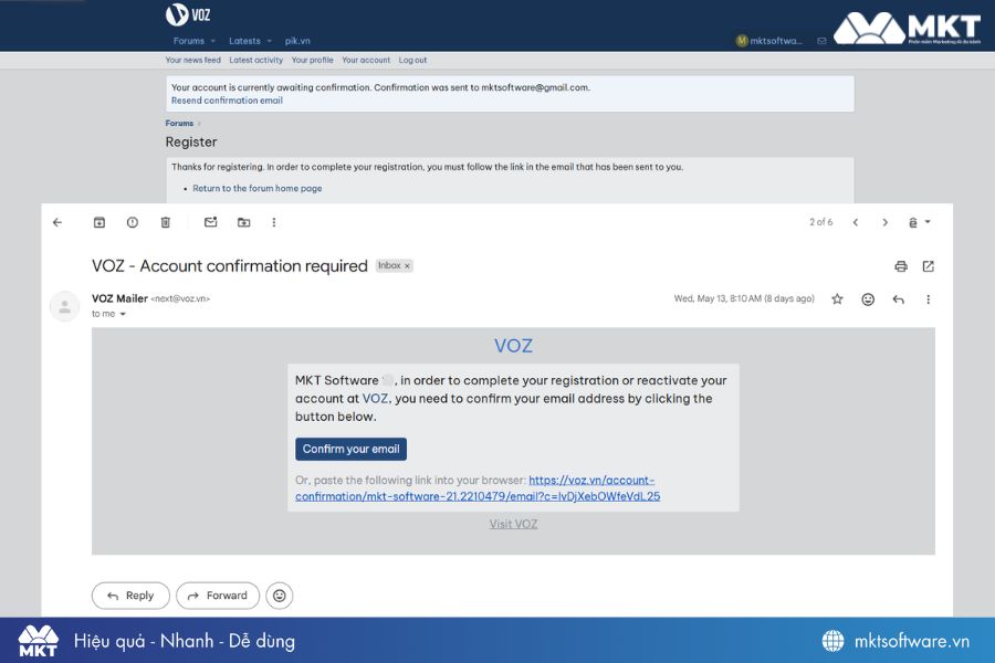 Xác thực tài khoản qua email